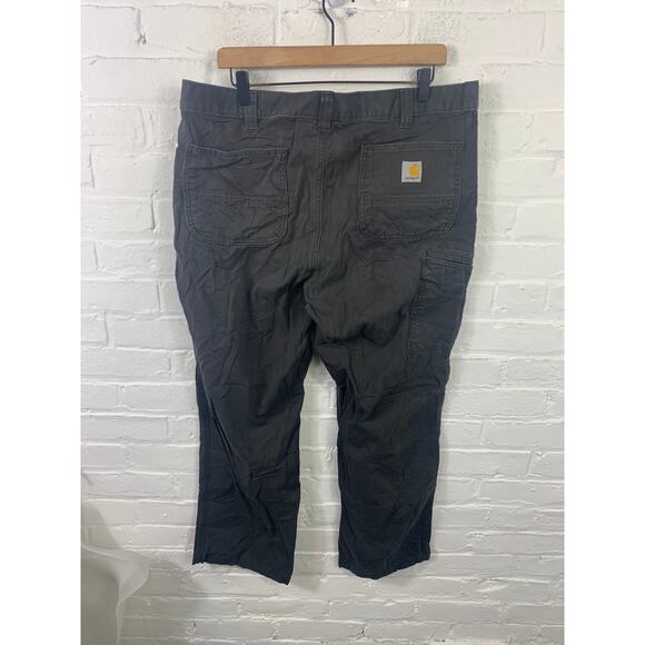 Carhartt Men's High Rise Relaxed Fit Work Pant Stretch Dark Gray Size 38/30 - Picture 2 of 5